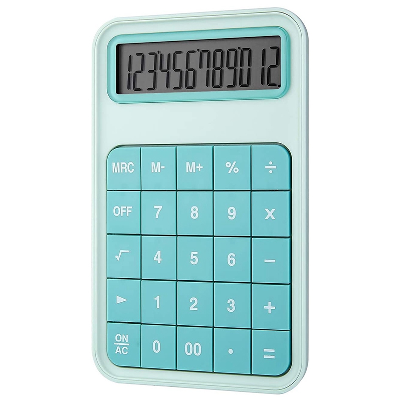 Large Button Calculator 12 Digit LCD Office Calculator with Large Display for School Office Home Counter - Turquoise: Default Title