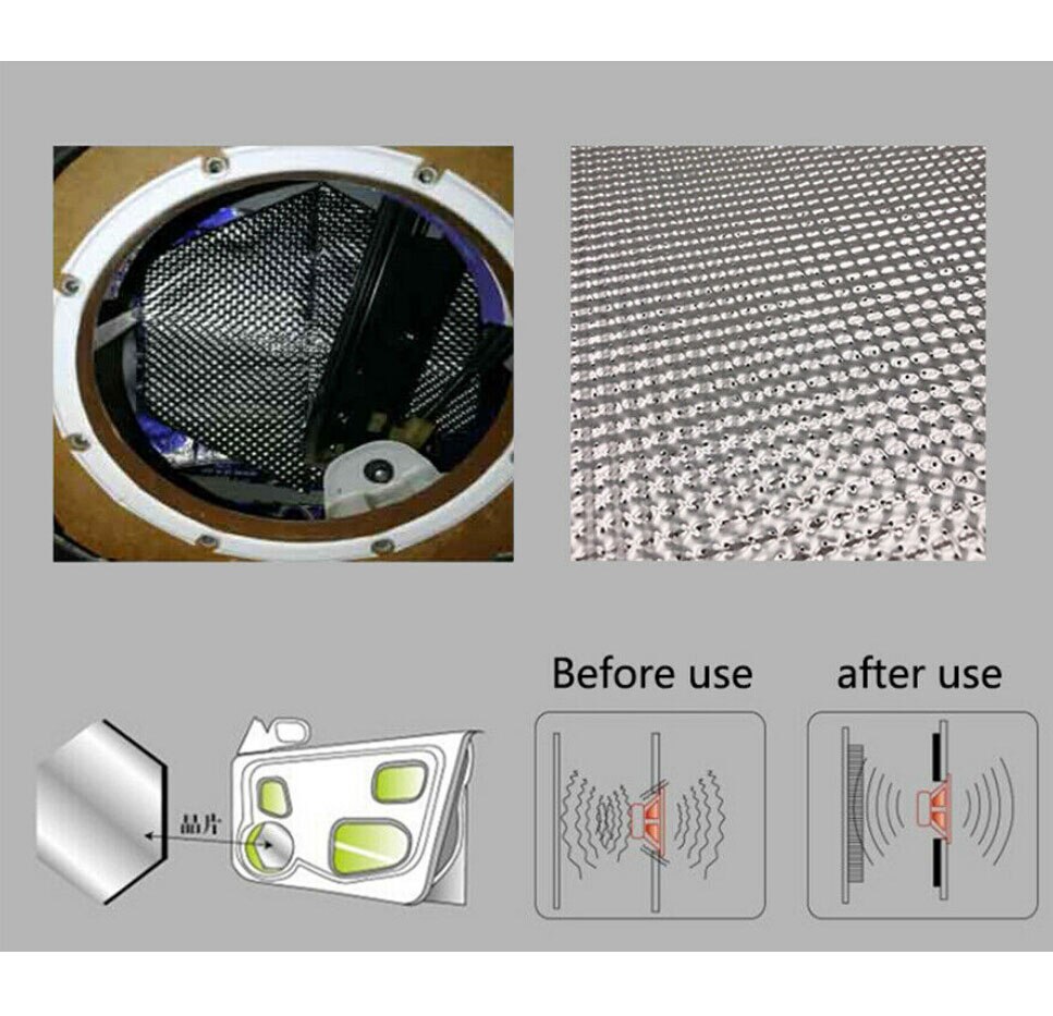 2PCS Loudspeakers Door Panel Resonance Absorption Audio Sound Insulation Wafer EPDM Aluminum foil Thermal Proofing Pad