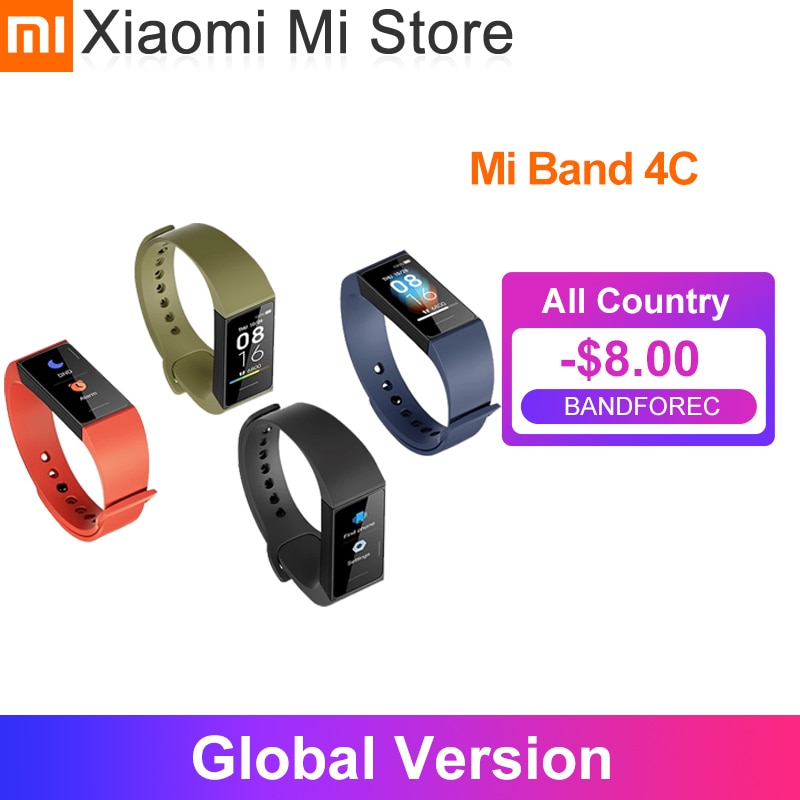 Globale Ausführung Xiaomi Mi Band 4C 1.08 "Farbe Bildschirm Redmi Band Herz Bewertung Monitor BT 5,0 USB Ladung Armbinde Clever Armbinde