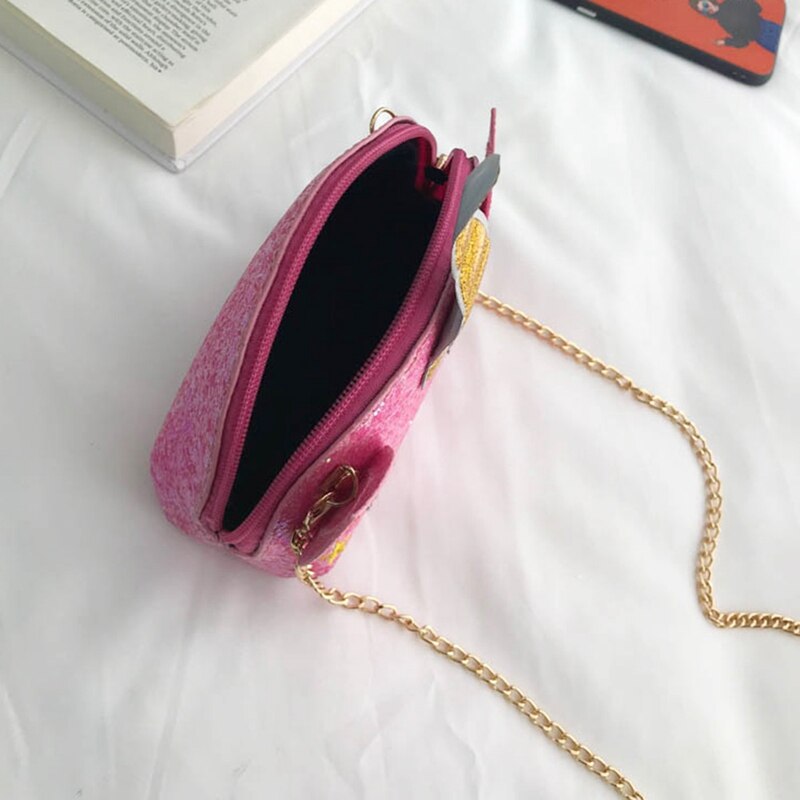 Neue Pailletten Einhorn Kleine Geldbörse Frauen Nette Kette Tasche Mädchen Sommer Tasche Brieftasche