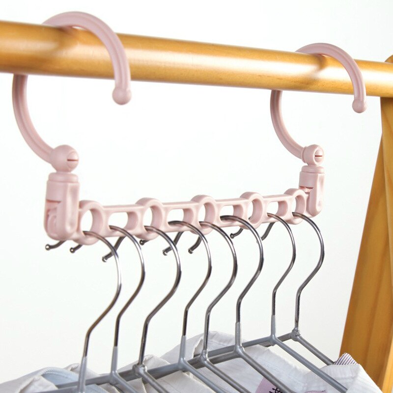 Clothes Hanger Rotating Handle 5-hole Windproof Hanger Children's Wardrobe Classification Space Saving Drying Rack Hook