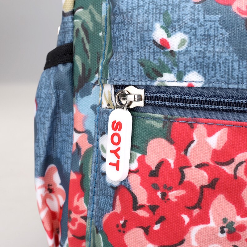 Bloemen Patroon Vrouwen Rugzak Waterdichte Nylon School Rugzak Vrouwelijke Cartoon Afdrukken Rugzak Sac