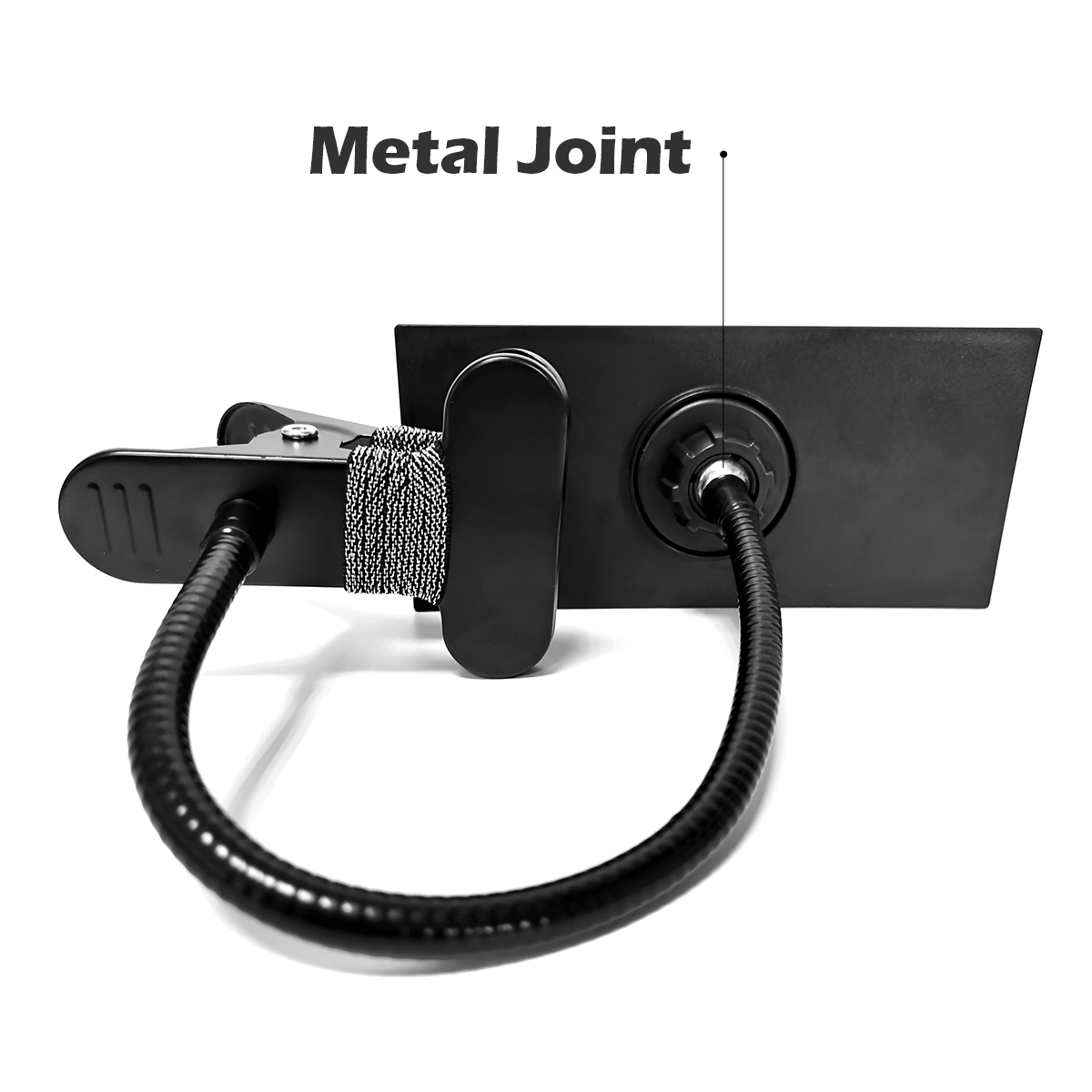 1Pc Clip On Mirror For Eyelash Extension With Protective Frame , Black 360°Metal Stem With Convex Mirror , Office Safety Stere