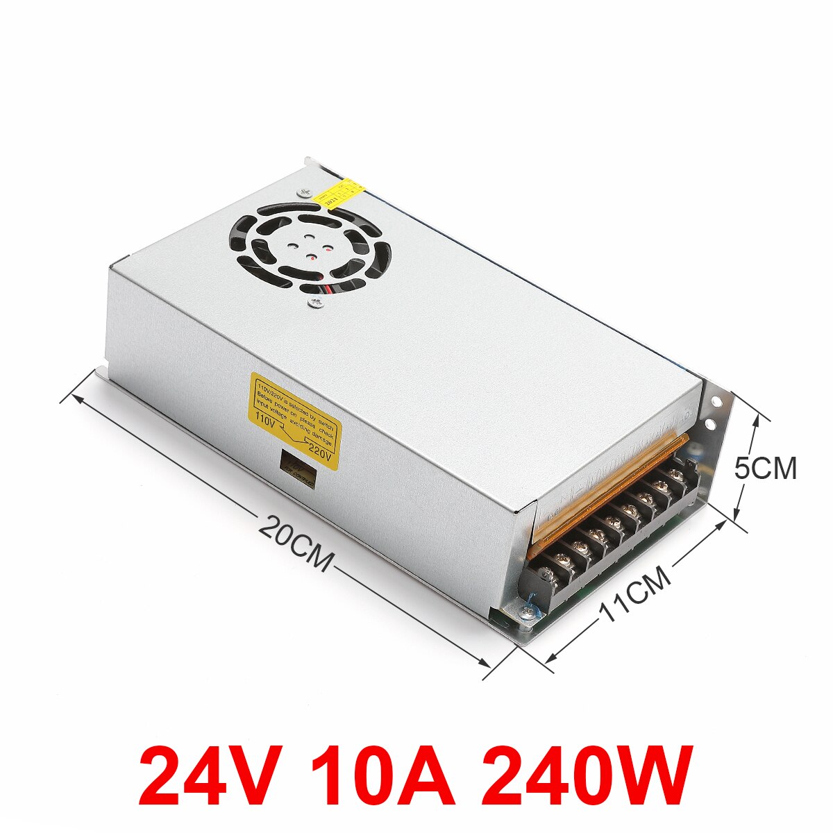 24V Power 10A 240W Switching Power Adapter LED Monitoring Switching Power 3C Certification: Default Title