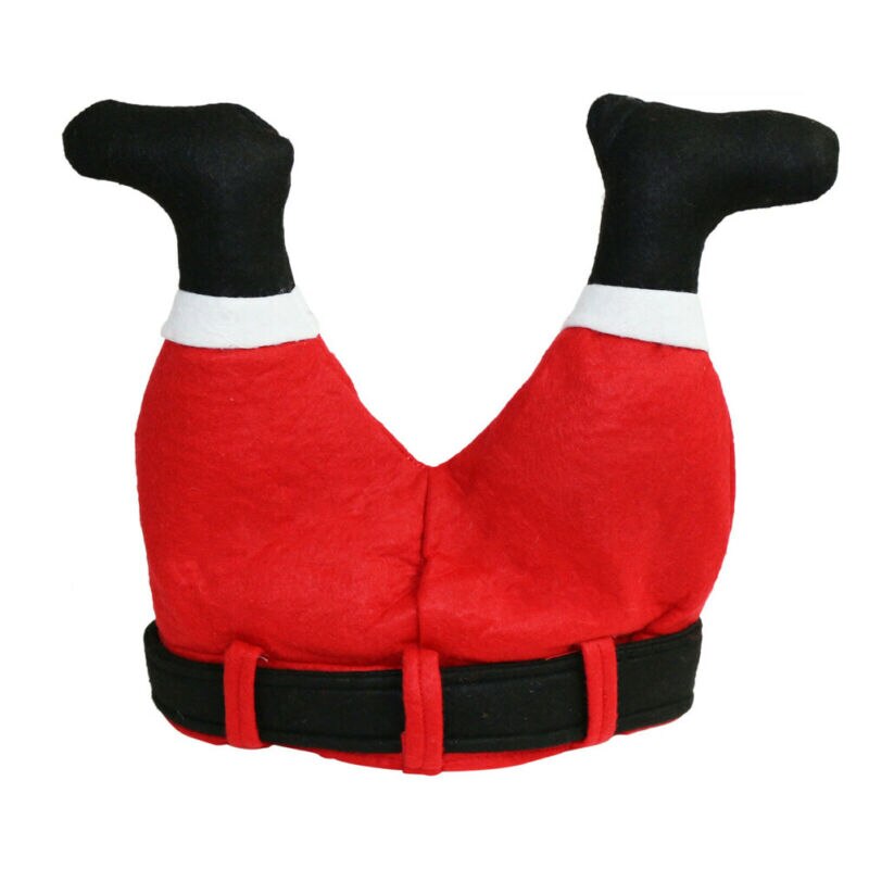 Red Funny Santa Claus Legs Christmas Hat Santa Pants Christmas Party Costume