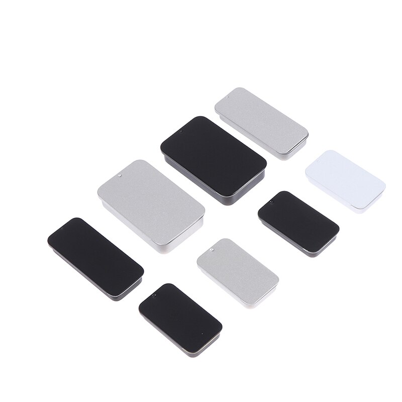 2pcs Tinplate Small Push-pull Box Solid Balm Box Metal Packaging Box
