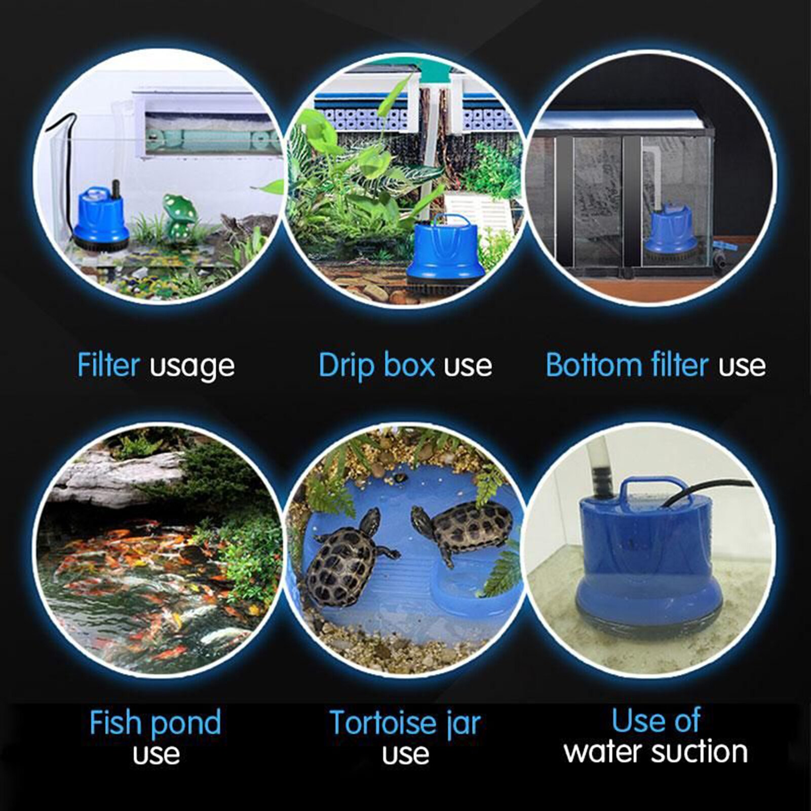 Adjustable Silent Submersible Aquarium Garden Pond Fish Tank Water Filter Pump