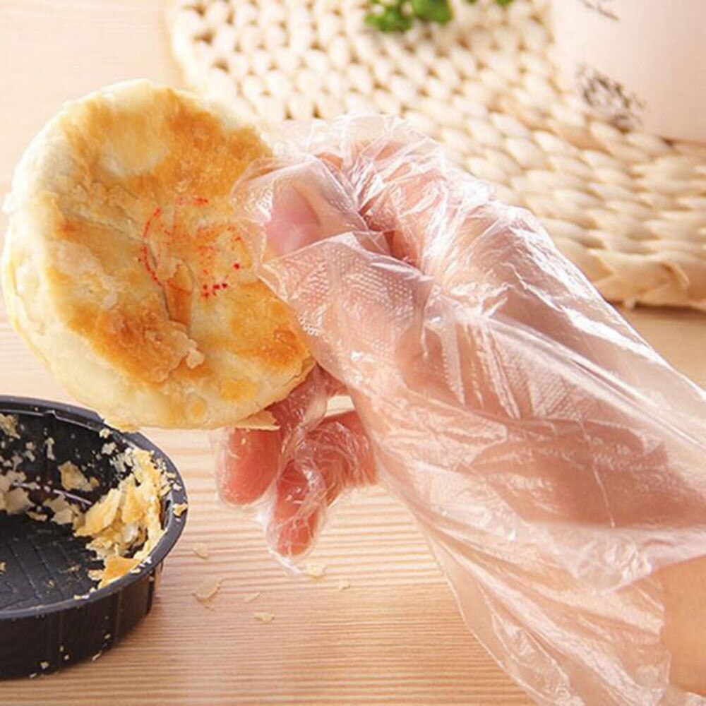 50-1000 Stuks Wegwerp Plastic Clear Handschoenen Voedsel Milieuvriendelijke Handschoenen Voor Keuken Koken Techniek Restaurant Schoonmaak Handschoenen
