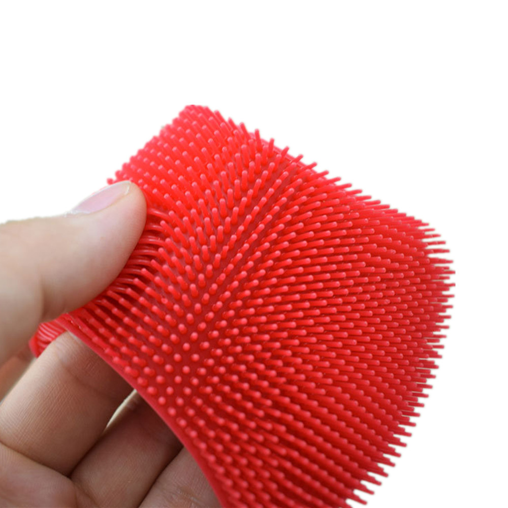 1pcs Random Silicone Magic Sponge Diy Cleaning Sponge Dishwashing Kitchen Bathroom Brush Cleaning Pad Accessory Items E