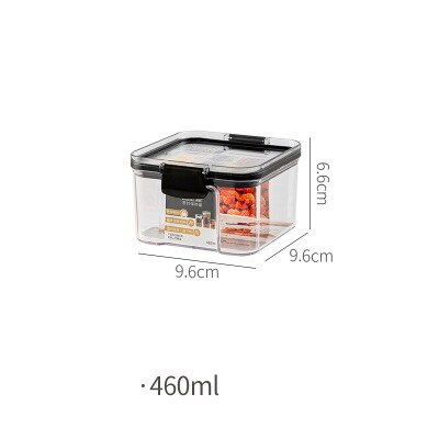 Livsmedelsförvaringsbehållare, lufttäta burkar, förvaringslådor av plast, stapelbara matförvaringsboxar, förvaringstankar för kylskåp: 460ml