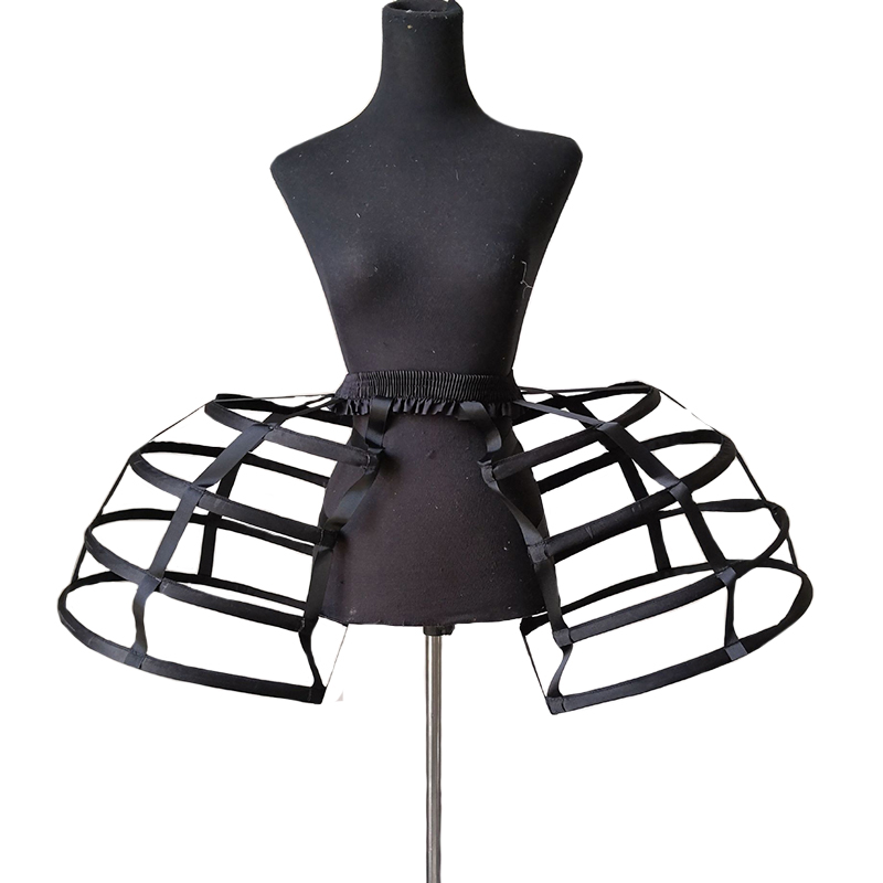 Jupon court en forme de Cage d&#39;oiseau pour femmes, taille élastique, créoles Cosplay, Vintage, Crinoline Slip, sous-jupe Rococo, pour bal de mariage, années 50
