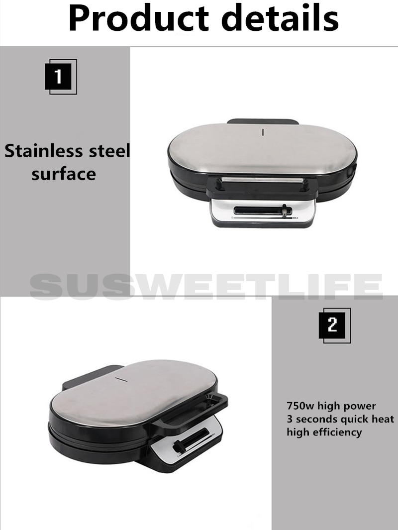 Double-head Mini Waffle Maker Multifunctional Home Cake Maker Breakfast Maker Toaster Electric Baking Pan