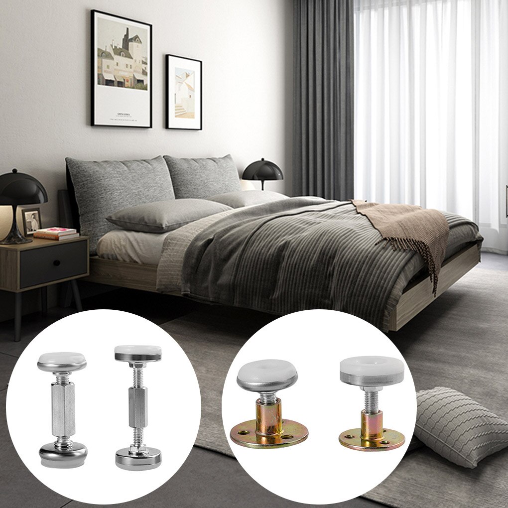 2pcs Adjustable Threaded Bed Frame Anti-shake Tools Telescopic Support Wall Bracket Bed Frame Accessory