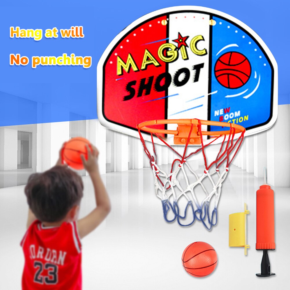Mini canasta de baloncesto de 27x21cm, tablero inastillable, canasta familiar de interior, juego de baloncesto para niños, anillo de aro de juego de pared