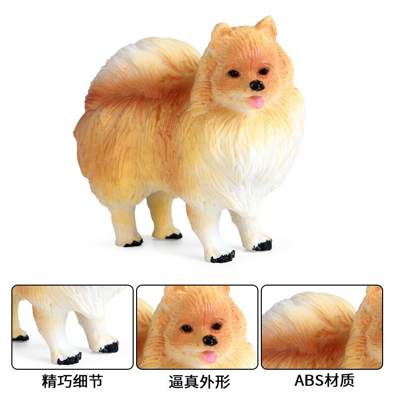 Children toy Static solid simulation animal dog model German shepherd Pomeranian pet dog car decoration ornaments: Plum