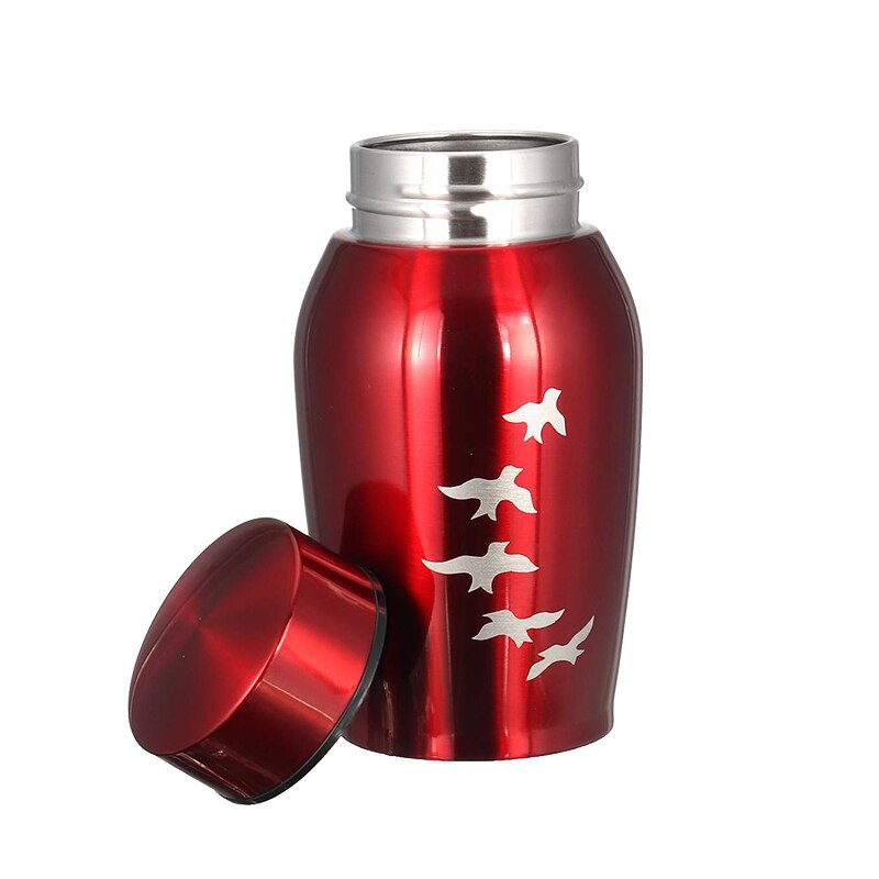 250ML Stainless steel Urns Pets Dog Cat Birds Mouse Cremation Ashes Urn Keepsake Casket Columbarium Pets Memorials 5 Colors: Red