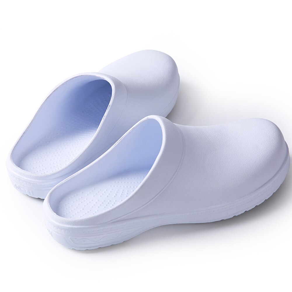 Hvit unisex kjøkken kokk sko verksted sklisikre slitesterke arbeidstøfler hagesko anti skli unisex sko sandaler