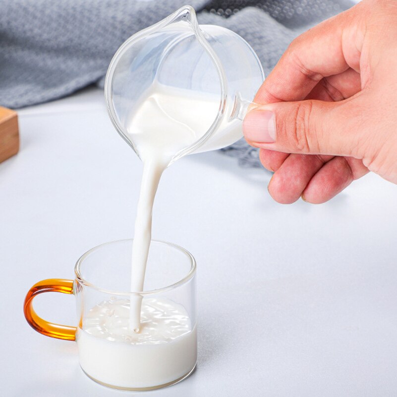 100ml Heat-Resistant Small Milk Glass Cup Double-mouthed  Handle Cups Espresso Coffee Drinkware