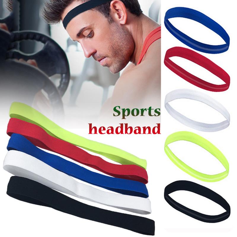 Professionele Sport Hoofdband Mannen Vrouwen Hoofd Zweet Run Voetbal Tennis Hoofddoek Siliconen Anti-Slip Elastische Zweetband Haarband