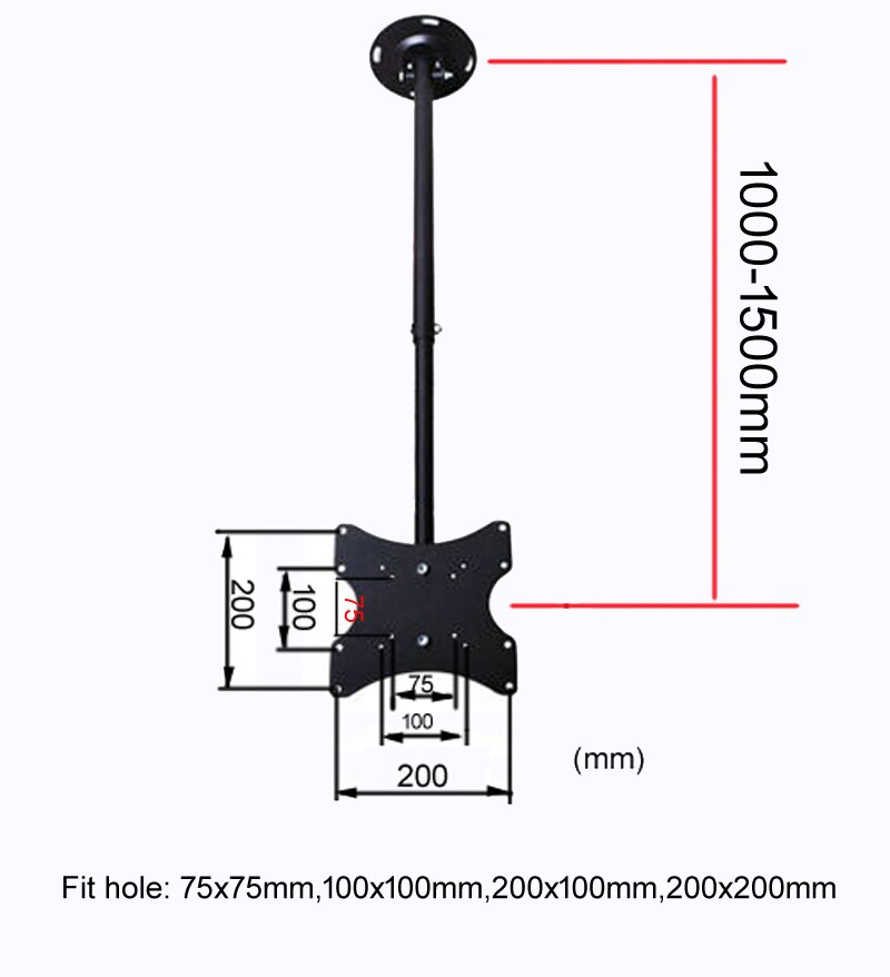 (100-150CM) DLC-102X 17-37"32" LED LCD Monitor ceiling and walll Holder screen Wall Mount bracket height adjustable