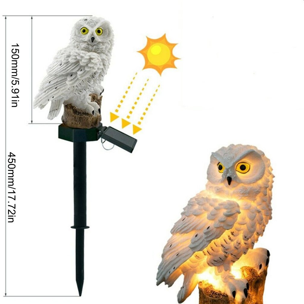 Uil Solar Licht Met Solar Led-paneel Nep Uil Waterdicht Solar Tuinverlichting Uil Ornament Dier Vogel Outdoor Lampen