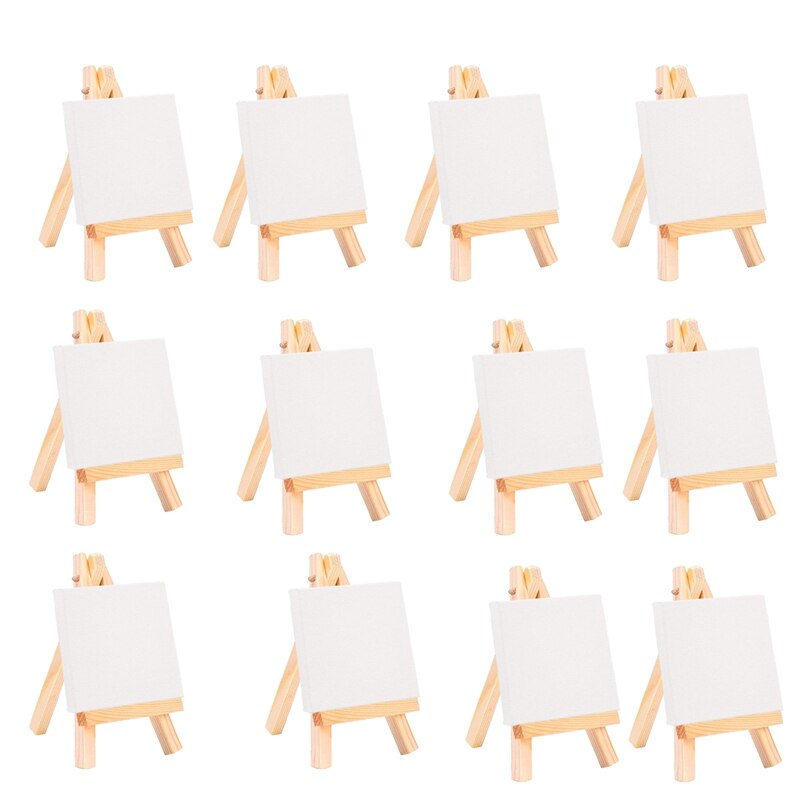 24einstellen Künstler 5 Zoll Mini Staffelei + 3 Zoll X3 Zoll Mini Leinwand einstellen Malerei Handwerk DIY Zeichnung Kleine tabelle Staffelei: Ursprünglich Titel