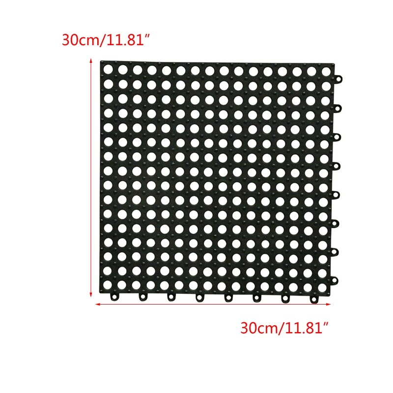 PVC Bath Mat Interlocking Non Slip Drainage Floor Tiles Shower Floor Mat with Drain Holes Suction Cup Floor Mat for Kitchen J2FA