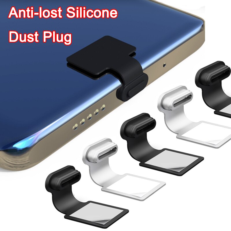Prise anti-poussière de téléphone en Silicone, anti-perte, Port de chargement micro USB type-c, housse de protection anti-poussière pour iPhone