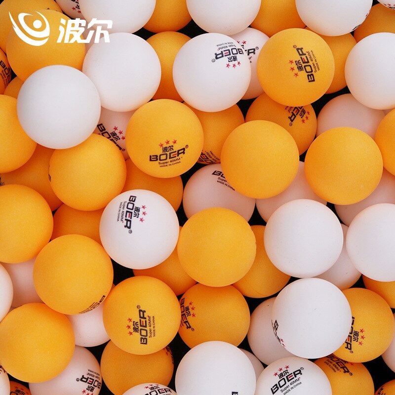 BOER 1 pack 100pcs Table Three-stars Tennis Balls ABS 40+ Balls Plastic Ping Pong Balls Durable High-elastic Durable