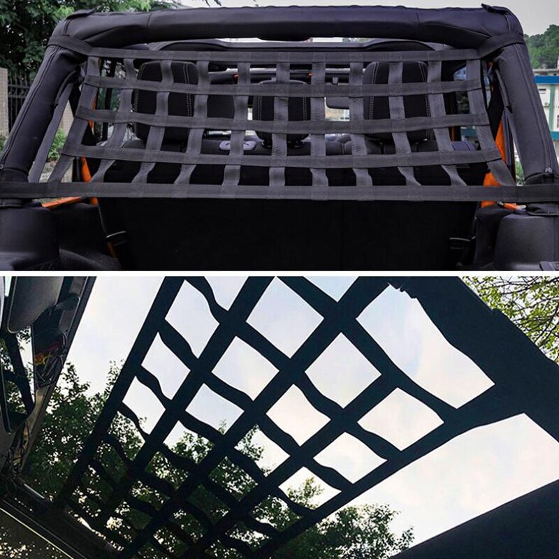 Suitable for Jeep Wrangler car roof storage net Yj Tj Jk Jku Jl Jlu 1987 Multifunctional mesh cargo net