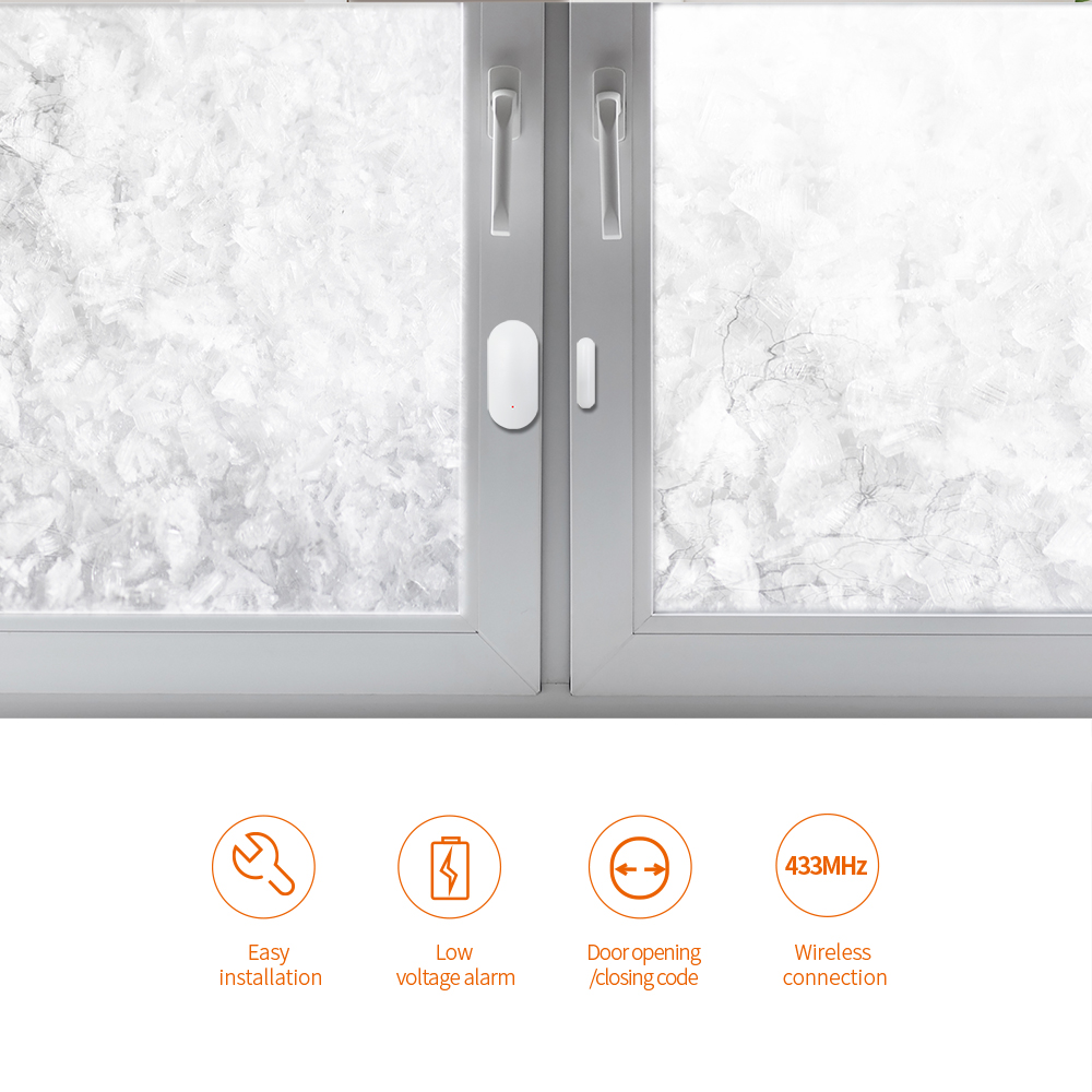 TAIBOAN Wireless 433mhz Window Door Sensor for Home Security System Panel Detect Door Open / Close Alarm Accessories EV1527