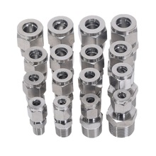 Steel Straight Conversion Adapter Fittins 304 SS Pipe Fitting Tube DSJ-M,YDF-LOK,LOK, Ferrule Connector 1/8’’ 1/4&#39;&#39; 3/8&#39;&#39; 1/2&#39;&#39;