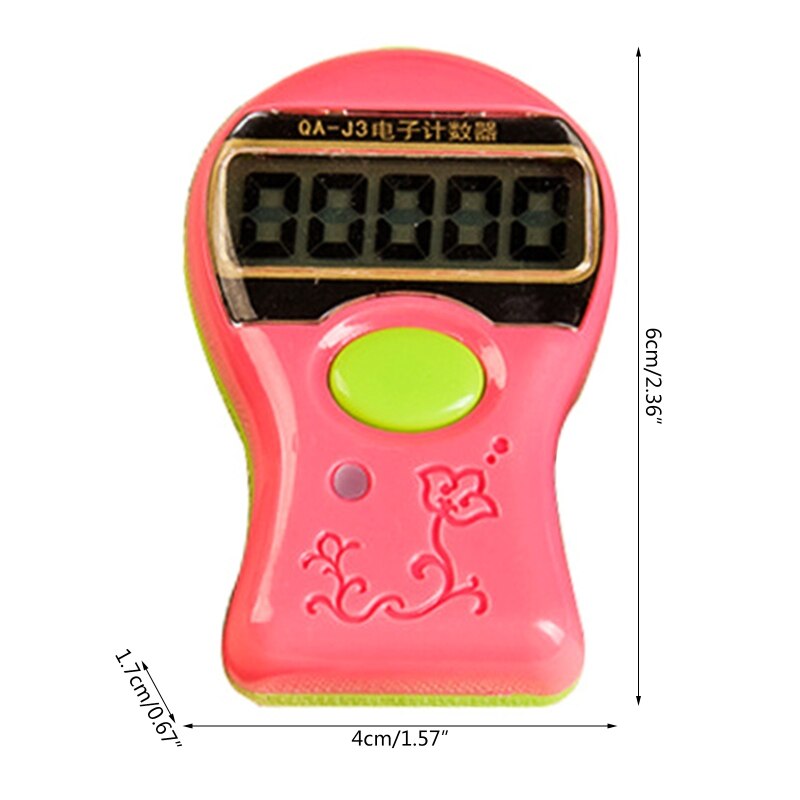 J6PA Large Screen Digital LCD Electronic Hand Tally Finger Counter Prayer Counters for Meditation Yoga Relieve Tension Reset