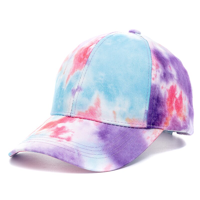 Udendørs afslappet tie dye kasketter til kvinder regnbuefarvet baseballkasket til kvinder streetwear sommerhat: Grå