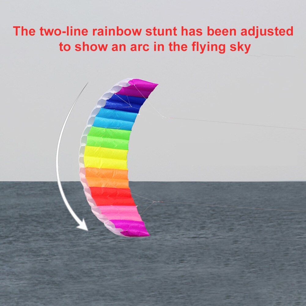 Regnbåge dual line kitesurfing stunt fallskärm mjuk parafoil surfa drake sport drake stor utomhus strand flygande drake