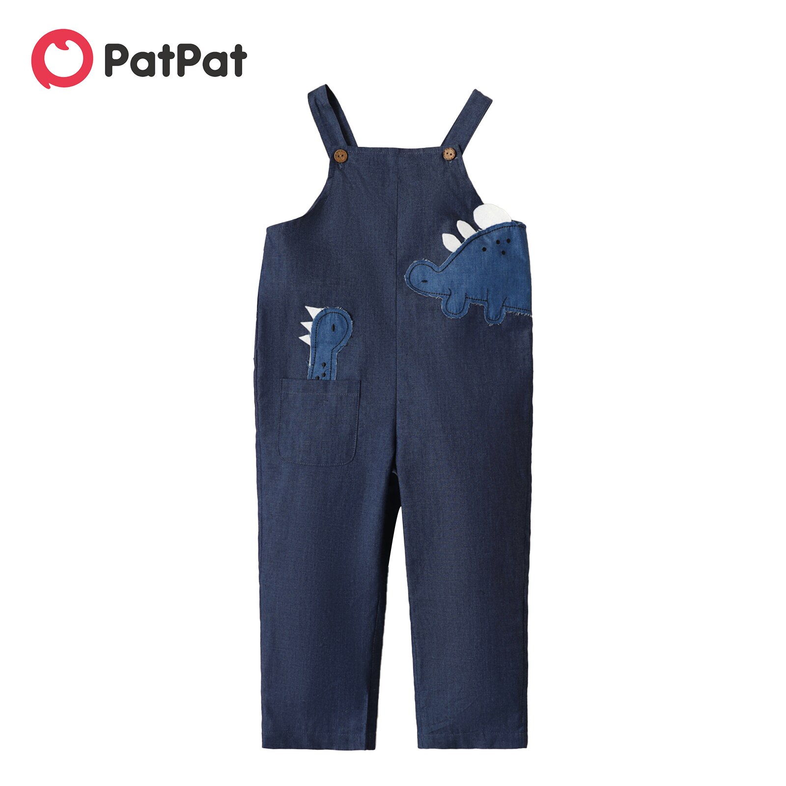 Tuta in Denim ricamato Dinosuar animale PatPat Toddler Boy
