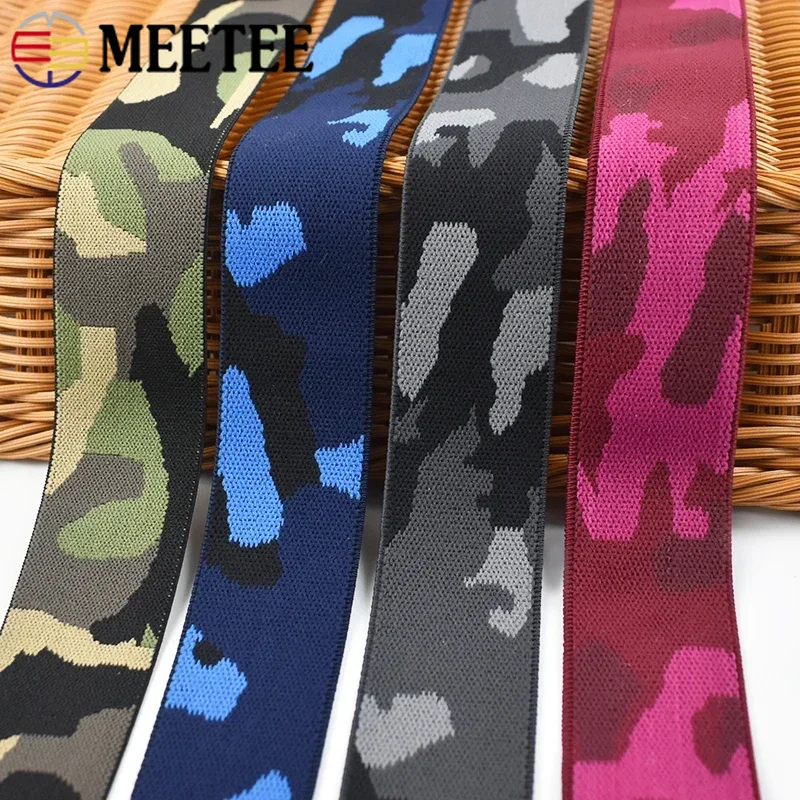 Bandas elásticas para cinturón de 1/2/3M, correas de camuflaje Jacquard de 38mm, banda de goma para ropa, cinta elástica para costura, accesorios