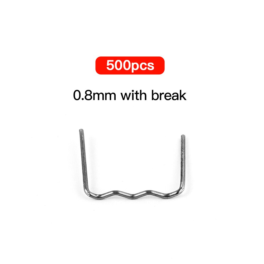500/100 stk sveisestiftemaskin bil plastreparasjon standard pre cut wave stifter støtfanger karosseri reparasjoner maskin alle biler: 500 stk 0.8mm s