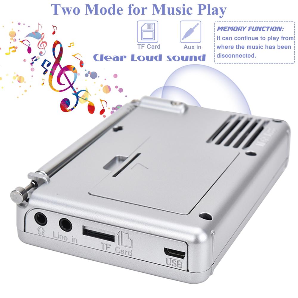 Radio FM/AM/SW stéréo Portable, récepteur pleine bande, avec prise casque 3.5MM, Support d&#39;enregistrement carte TF, lecteur de musique AUX