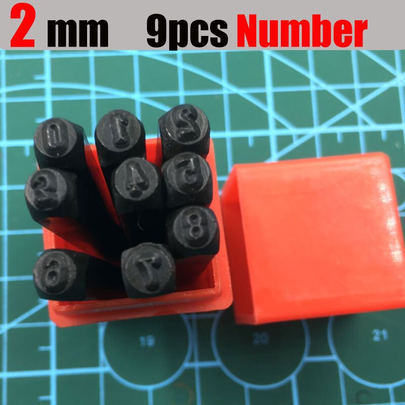 Matrice en acier En Métal Estampage kit Outil de Poinçon Numéro Lettre Alphabet Timbres Outils BIJOUX À BRICOLER SOI-MÊME En Métal Argenté Or En Cuir LOGO TIMBRE: 2mm Number