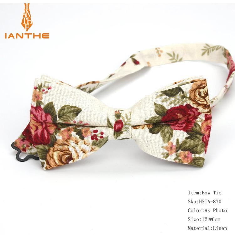 Corbatas de lino con estampado de flores para hombre, corbatas clásicas con estampado de flores, Estilo Vintage, para novio y boda,: IA870