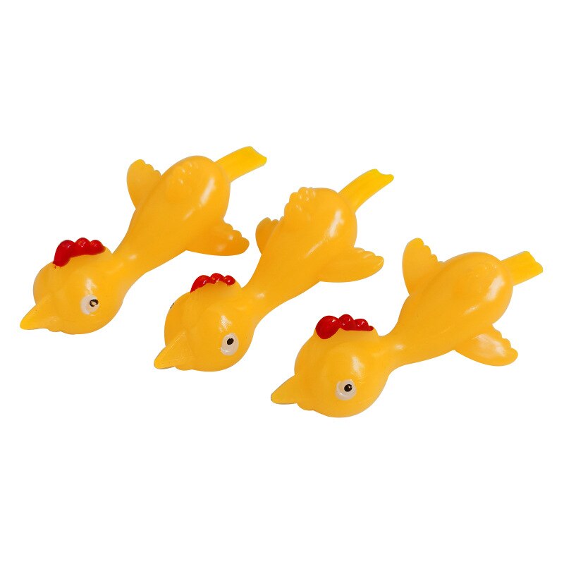 5Pcs/10Pcs Grappig Lachen Rubber Kip Stretchy Vliegende Turkije Vinger Vogels Kleverige Willekeurige Kleur Novelty Gags & praktische Grap Speelgoed: 5Pcs