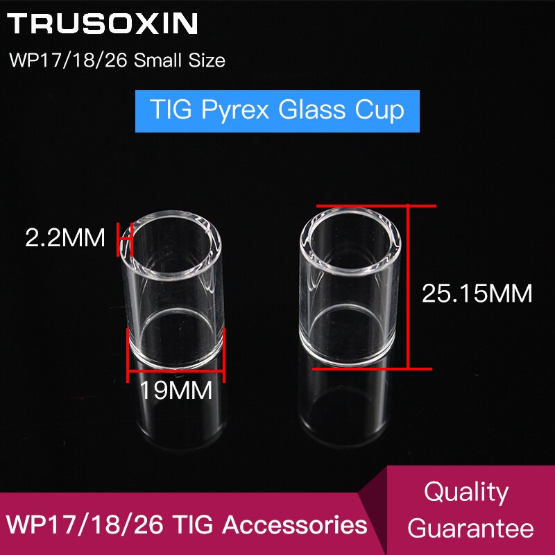 53PCS TIG Welding Torch Stubby Gas Lens #10 Pyrex Glass Cup Kit For WP-17/18/26 Accessories