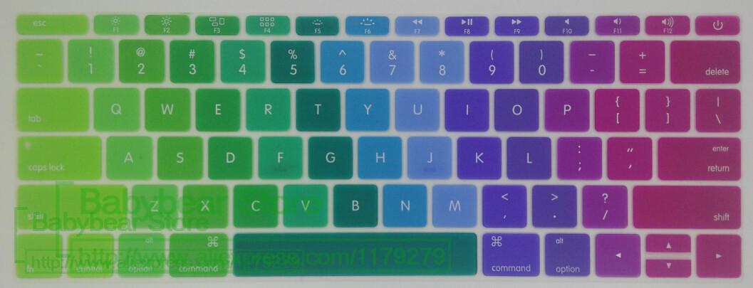 Til macbook 12 " usa ansi tastaturbeskytter engelsk tastaturcover til mac book retian 12 '' air 12 tommer: Regnbue