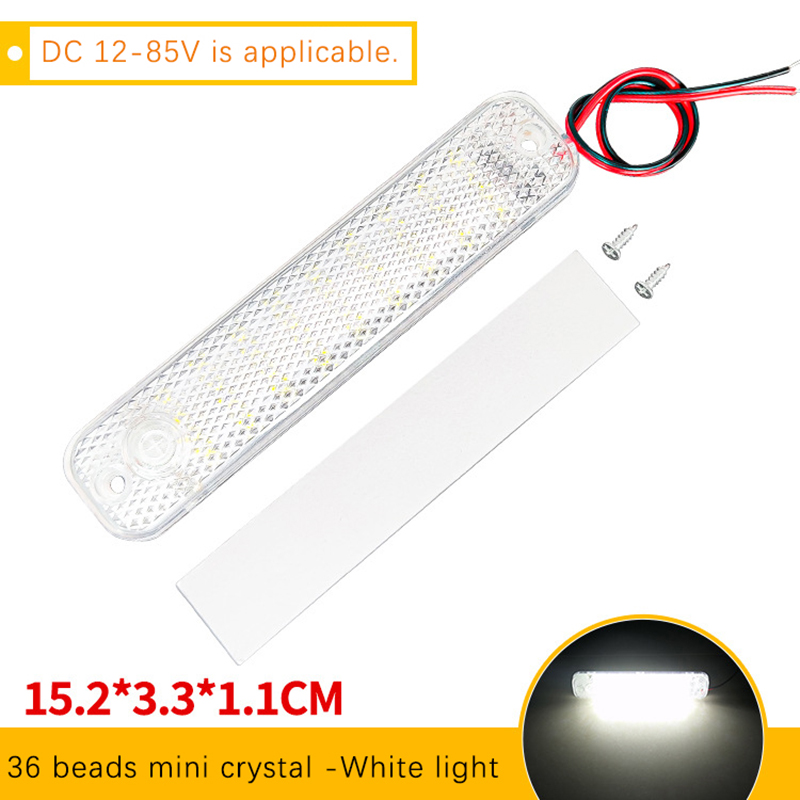 Led-kupelys til bil, 36 led-lys til 12v-85v lastebiler, innvendig lys med bryter, nattlesing i taklampe for bobiler, marine billamper
