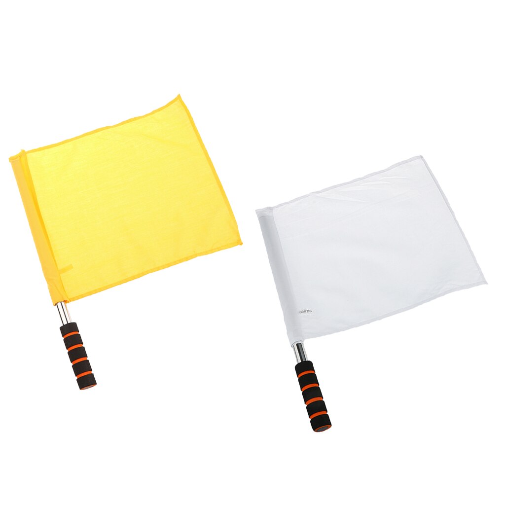 2Pcs Referee Linesman Flags for Hockey Rugby Football Soccer Sports Match
