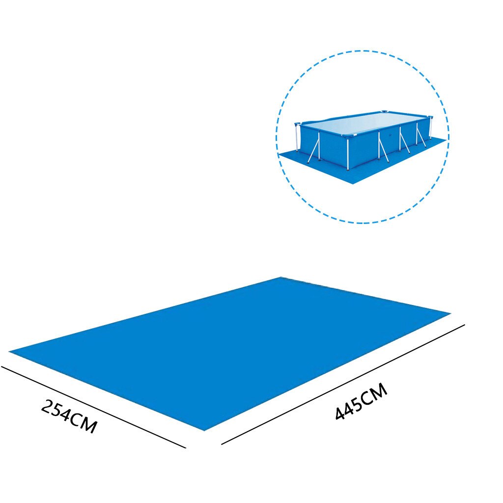 Solar Zwembad Cover Protector Zwembad Mat Stofdicht Floor Stof Tapijt Cover Voor Outdoor Water Pool Fun Blauwe Bescherming:  396x396cm