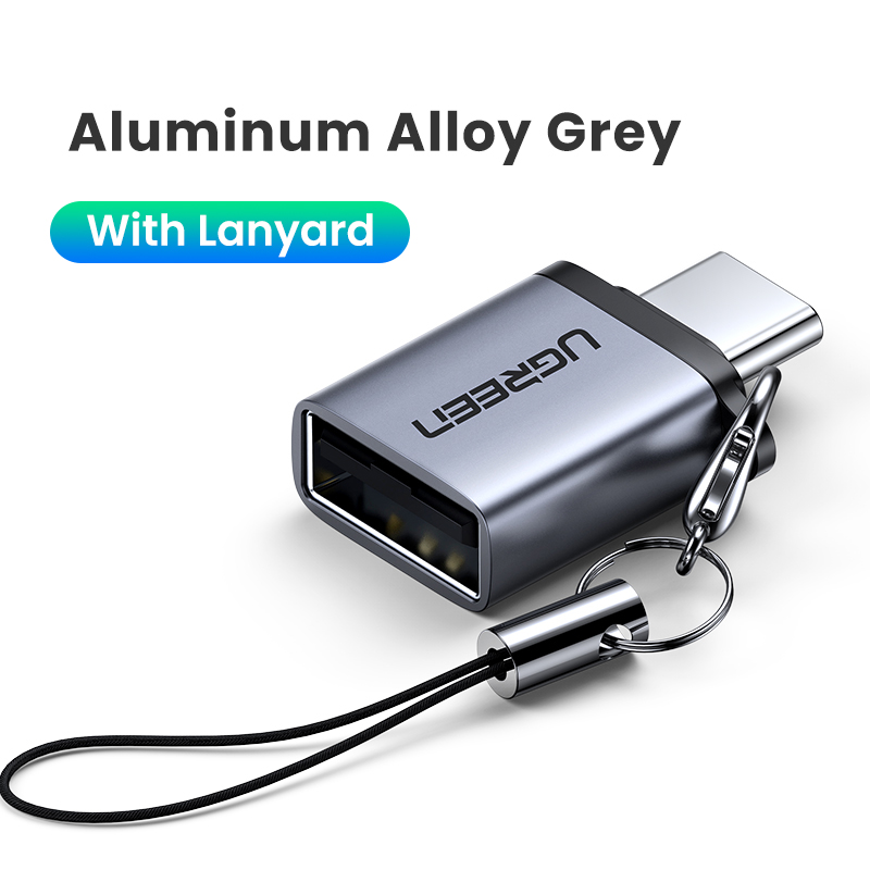 Ugreen usb c adaptador tipo c para usb 3.0 adaptador thunderbolt 3 tipo-c adaptador otg cabo para macbook pro ar samsung s10 s9 usb otg: Grey