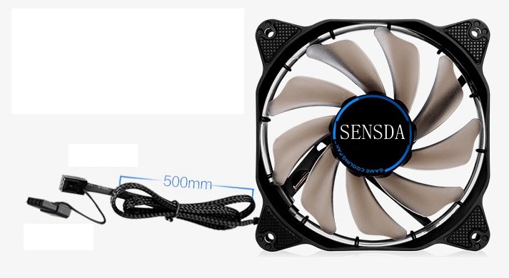 12cm 12025 1200 rpm 27 dba chassis vifte ringe tunge ensfarget blenderåpning til e-sport atmosfære lav støy