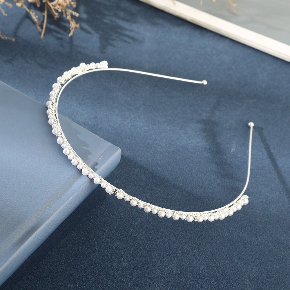 AWAYTR-Diadema con aro para el pelo para mujer, diadema deportiva ondulada, diadema de flores, diademas de cristal, accesorios para el cabello de aleación dorada para niña: Azul cielo